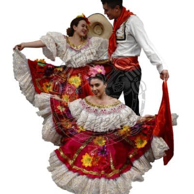 Trajes de sanjuanero para pareja y grupo folclórico en Bogotá Pareja con traje típico de sanjuanero mujer y hombre en Bogotá para presentación folclórica