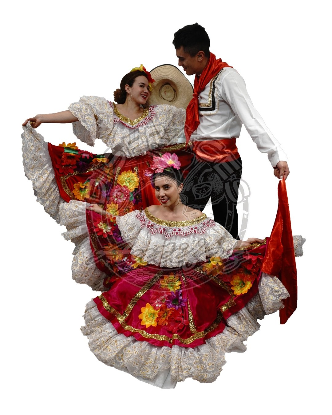 Pareja con traje típico de sanjuanero mujer y hombre en Bogotá para presentación folclórica