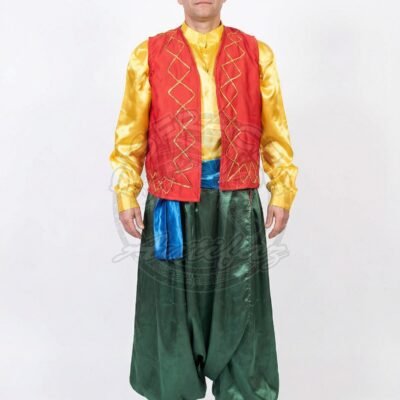 Disfraz árabe hombre para Halloween con túnica blanca y accesorios tradicionales