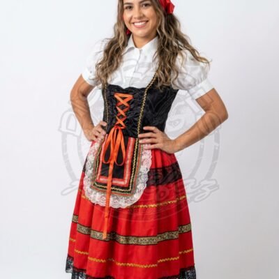 Traje tradicional alemán para mujer, falda larga con corse y blusa, ideal para festivales, celebraciones culturales y eventos temáticos
