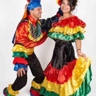 Traje Garabato Carnaval de Barranquilla Traje Garabato del Carnaval de Barranquilla, disfraz tradicional colombiano, ideal para festivales y celebraciones culturales