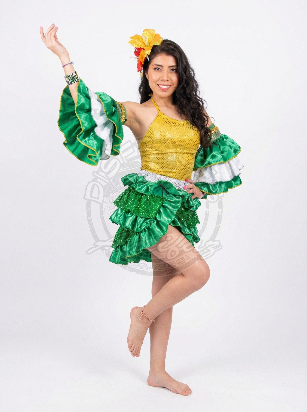 Traje Garota del Carnaval de Brasil para adultos, body dorado con falda corta de arandelas y arandelas en los brazos, ideal para Carnaval, fiestas temáticas y eventos culturales