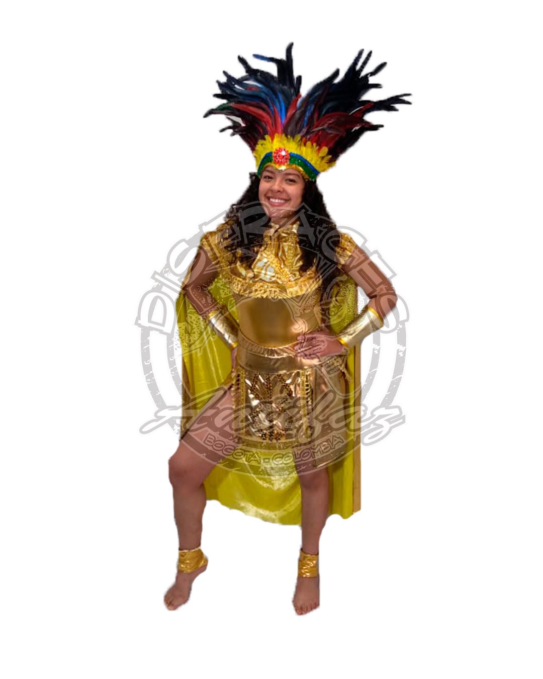 Traje Garota del Carnaval de Brasil para adultos, body dorado con capa y tocado de plumas, ideal para Carnaval, fiestas temáticas y eventos culturales