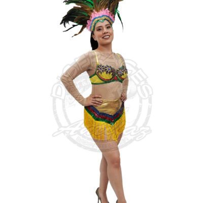 Traje típico Brasil para adultos, también conocido como Garota, ideal para Carnaval, fiestas temáticas y eventos culturales