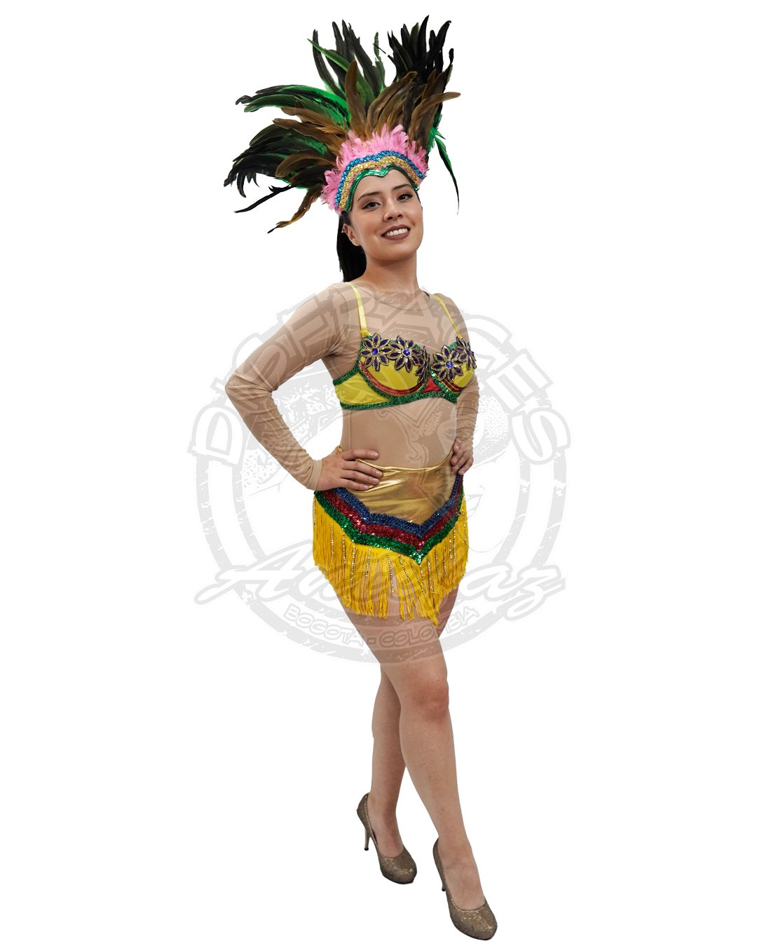 Traje típico Brasil para adultos, también conocido como Garota, ideal para Carnaval, fiestas temáticas y eventos culturales